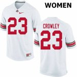 Women's Ohio State Buckeyes #23 Marcus Crowley White Nike NCAA College Football Jersey Breathable XMP5044BJ